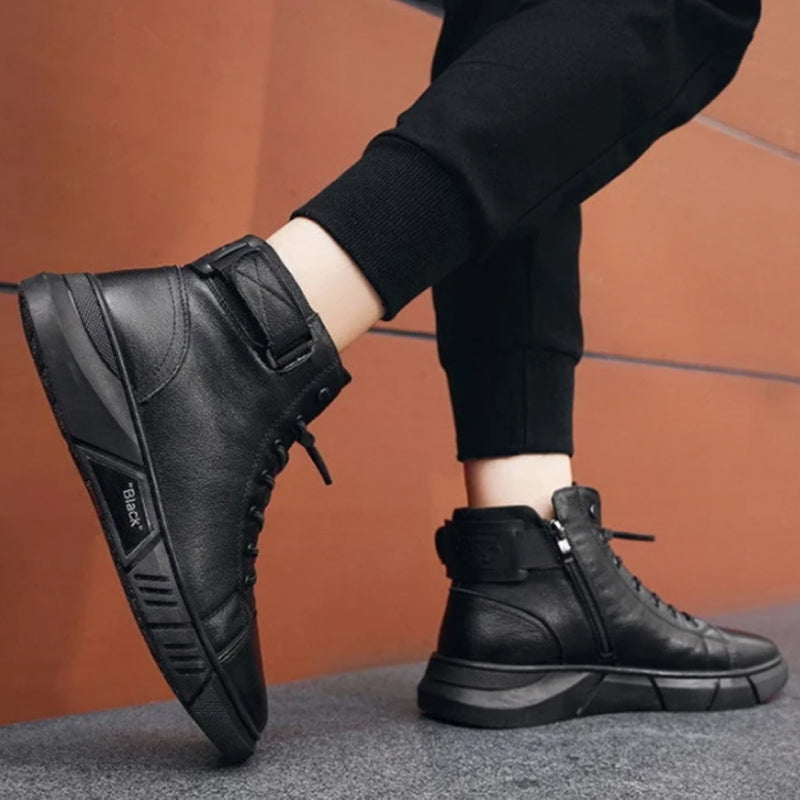 Men's Black High-Top Shoes