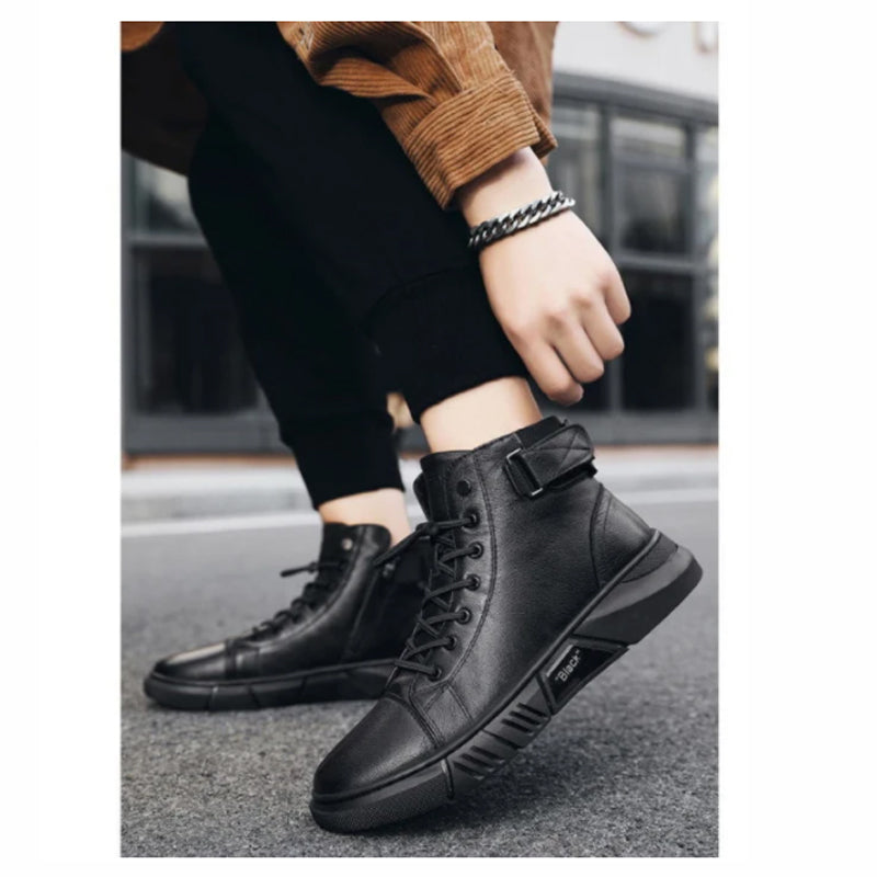 Men's Black High-Top Shoes