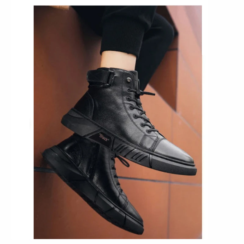 Men's Black High-Top Shoes