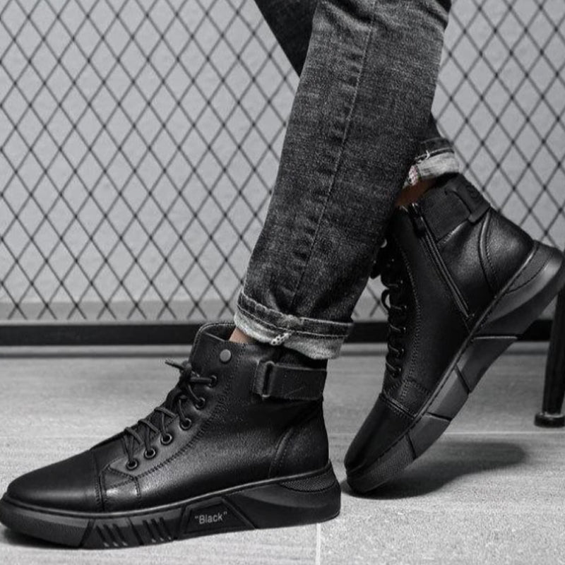 Men's Black High-Top Shoes