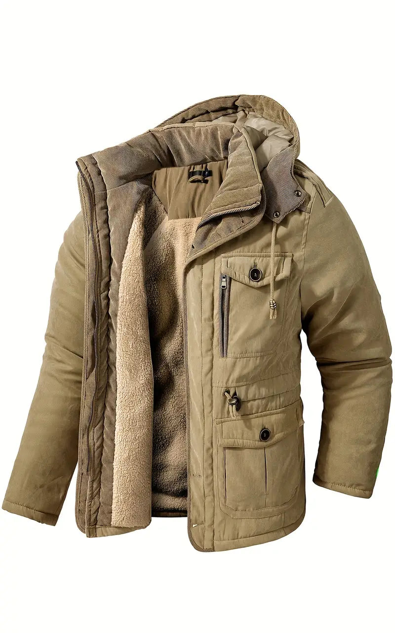 Men's Warm Winterjacket with Fleece-lining