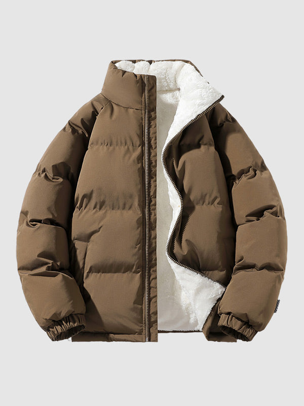 Men's Fleece-Lined Padded Winter Jacket