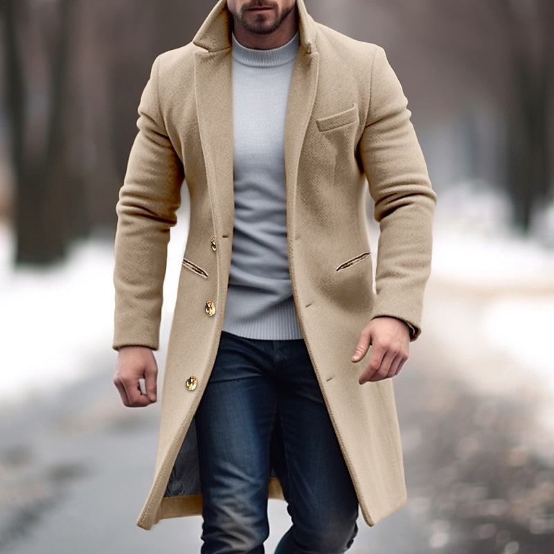 Men's Long wool wintercoat