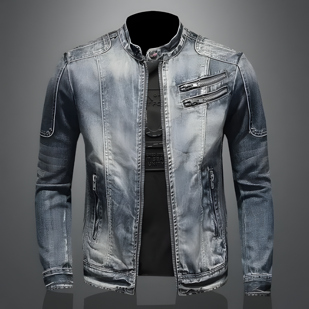 Men’s Distressed Vintage Denim Jacket