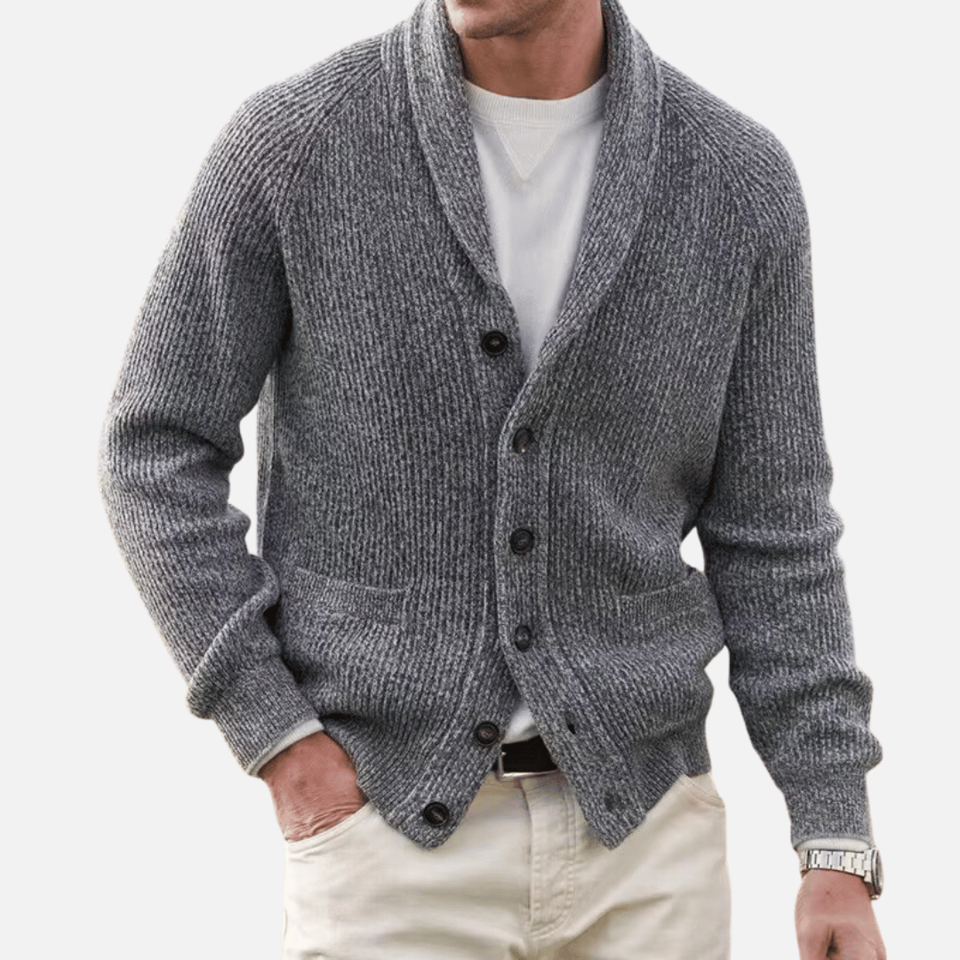 Men's Slim-Fit Knitted Comfort Cardigan with Side Pockets