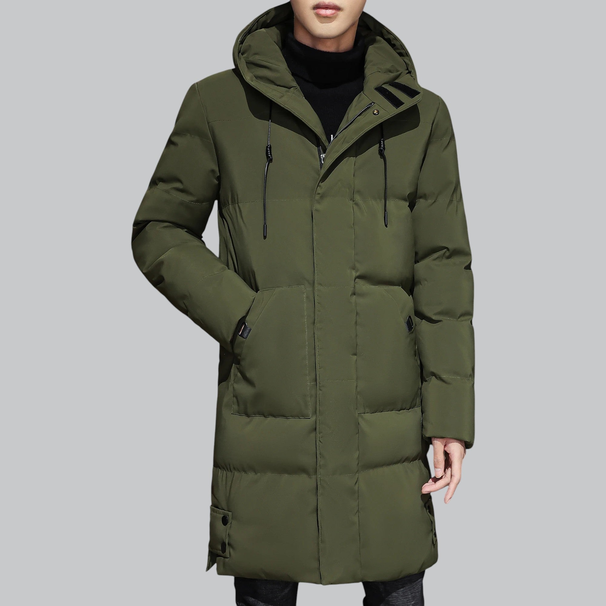 Men's Water-Resistant Long Winter Jacket