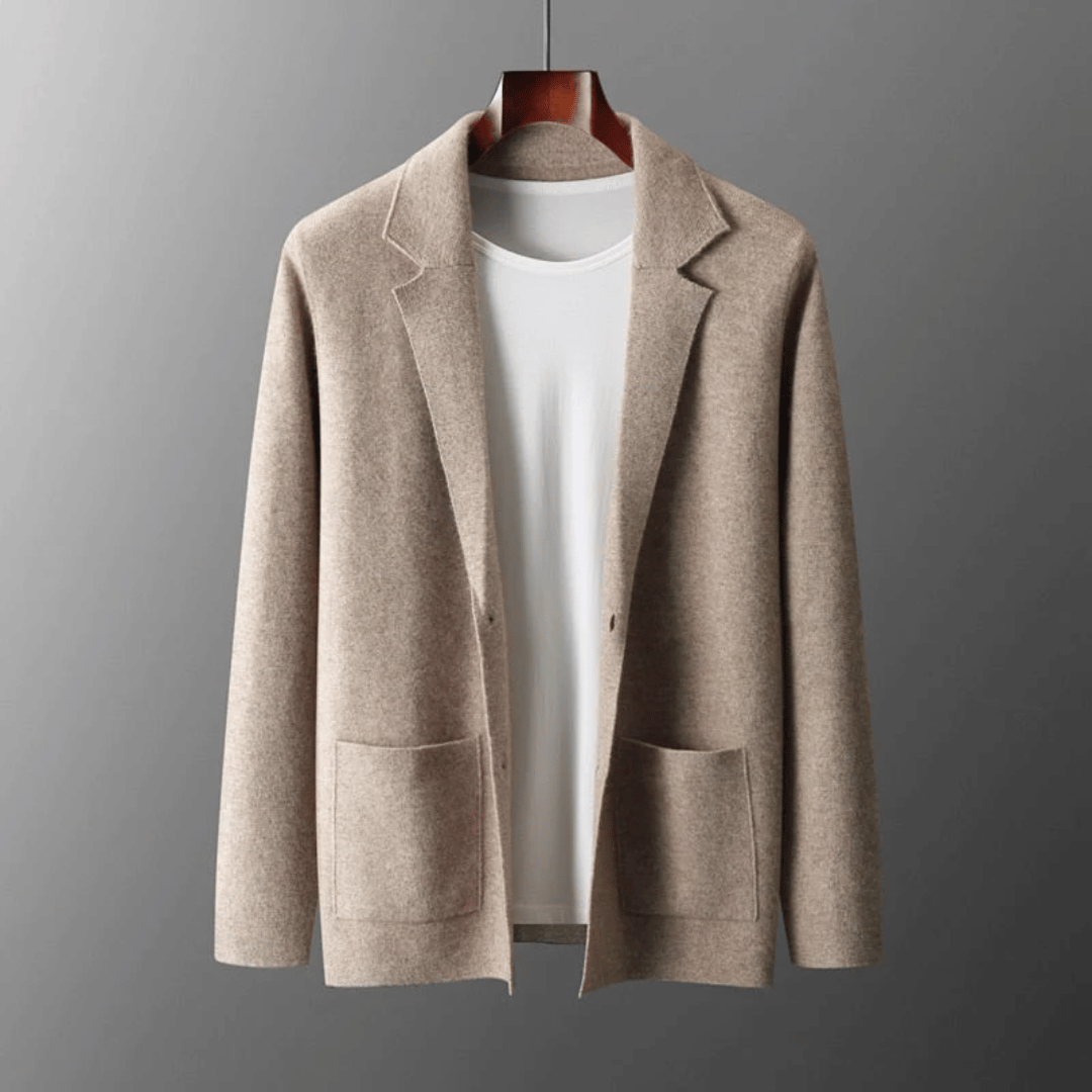 Men's Formal Cardigan with Open Collar