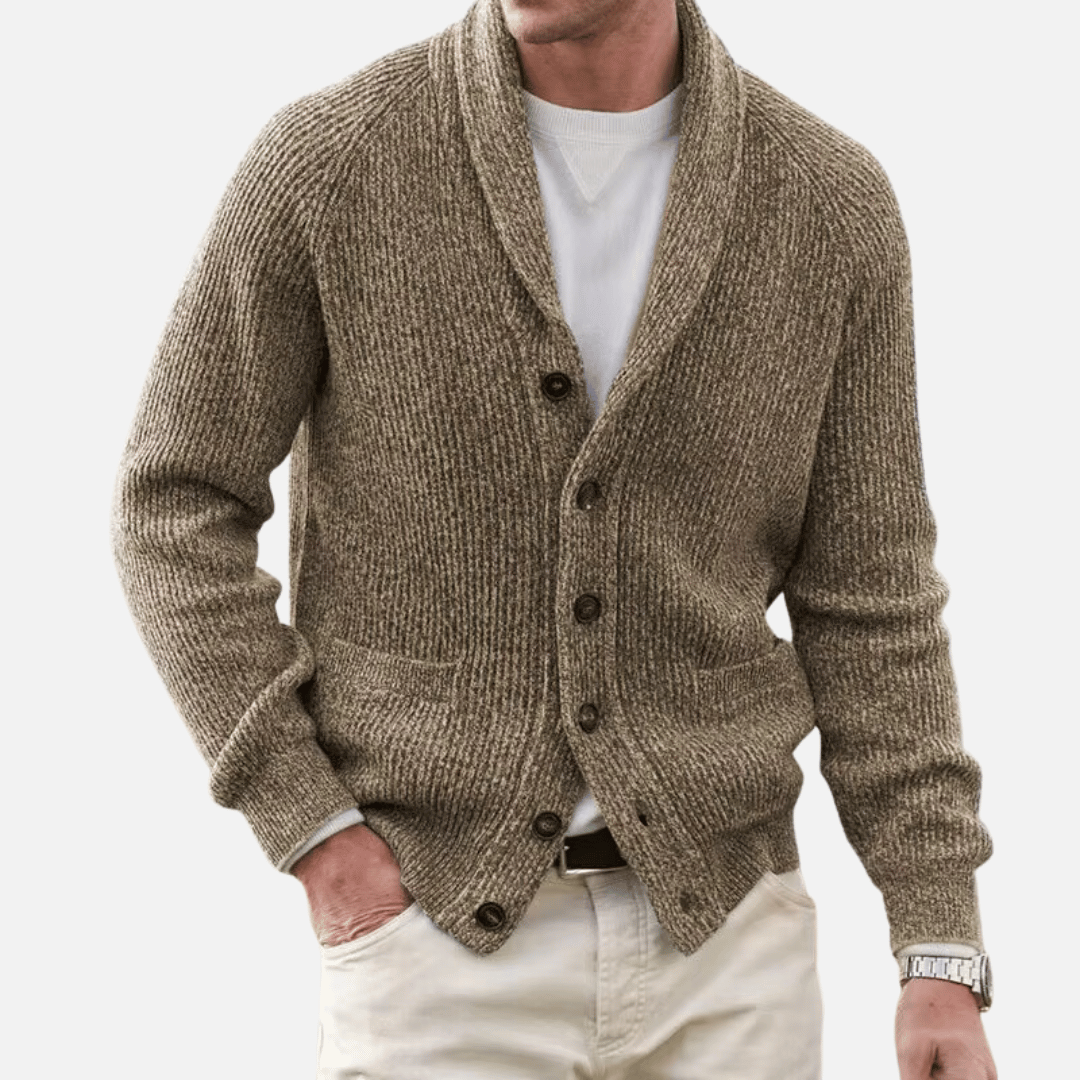 Men's Slim-Fit Knitted Comfort Cardigan with Side Pockets