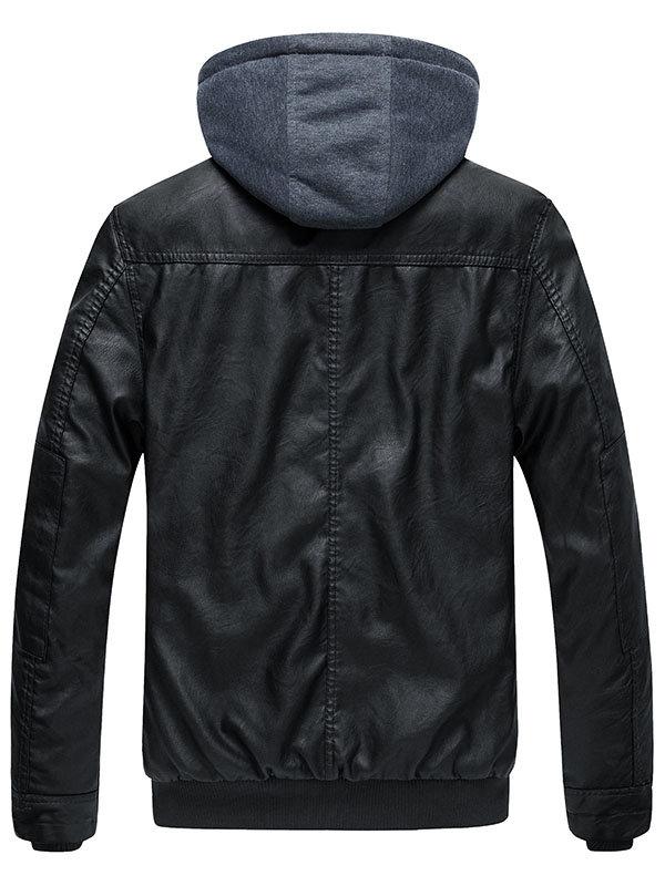 Men's Hooded Leather jacket