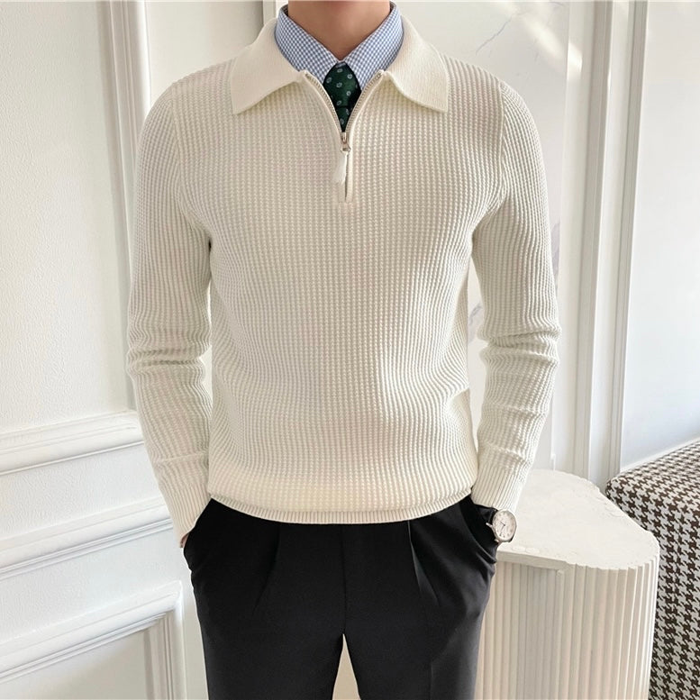 Men's Ribbed Half-zip Sweater