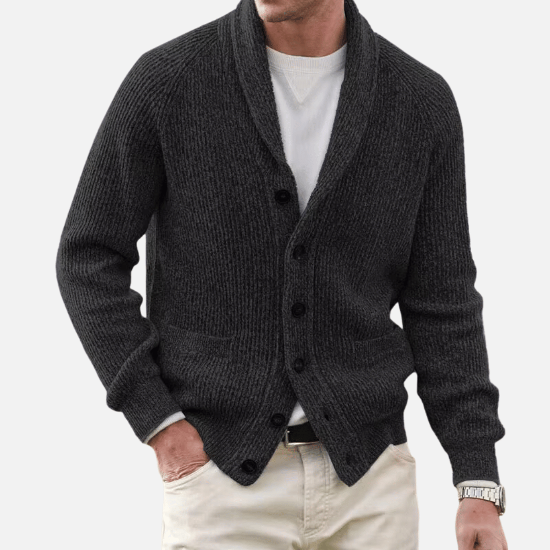 Men's Slim-Fit Knitted Comfort Cardigan with Side Pockets