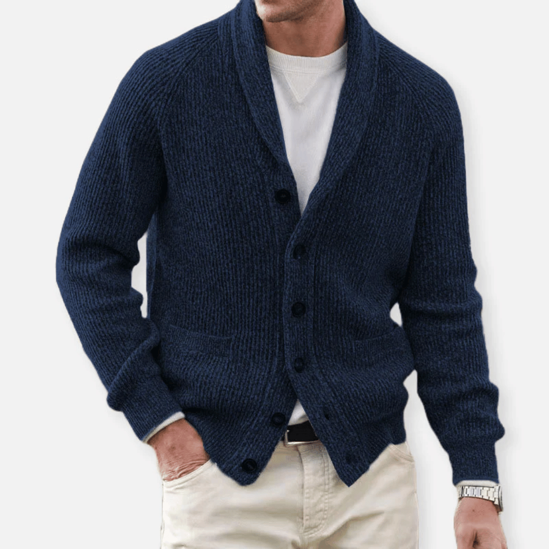 Men's Slim-Fit Knitted Comfort Cardigan with Side Pockets