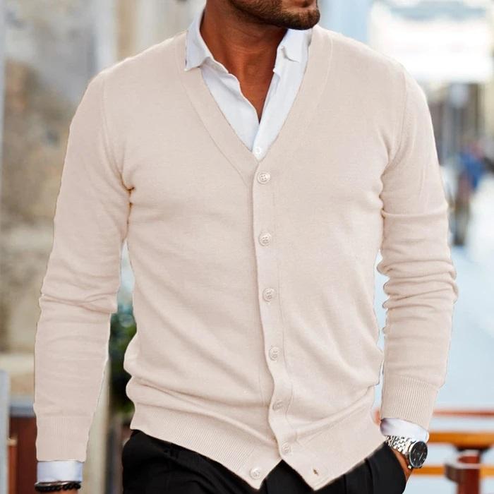 Men’s Classic V-Neck Button-Up Cardigan