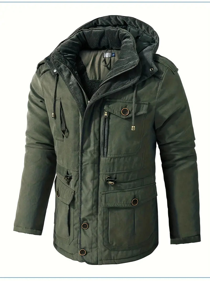 Men's Warm Winterjacket with Fleece-lining