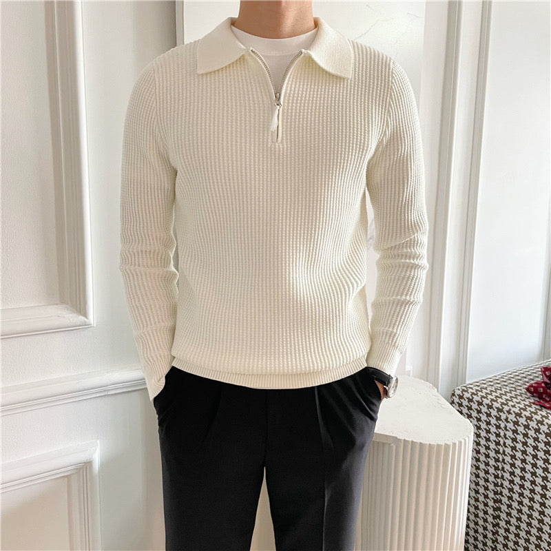 Men's Ribbed Half-zip Sweater