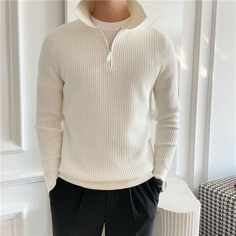 Men's Ribbed Half-zip Sweater