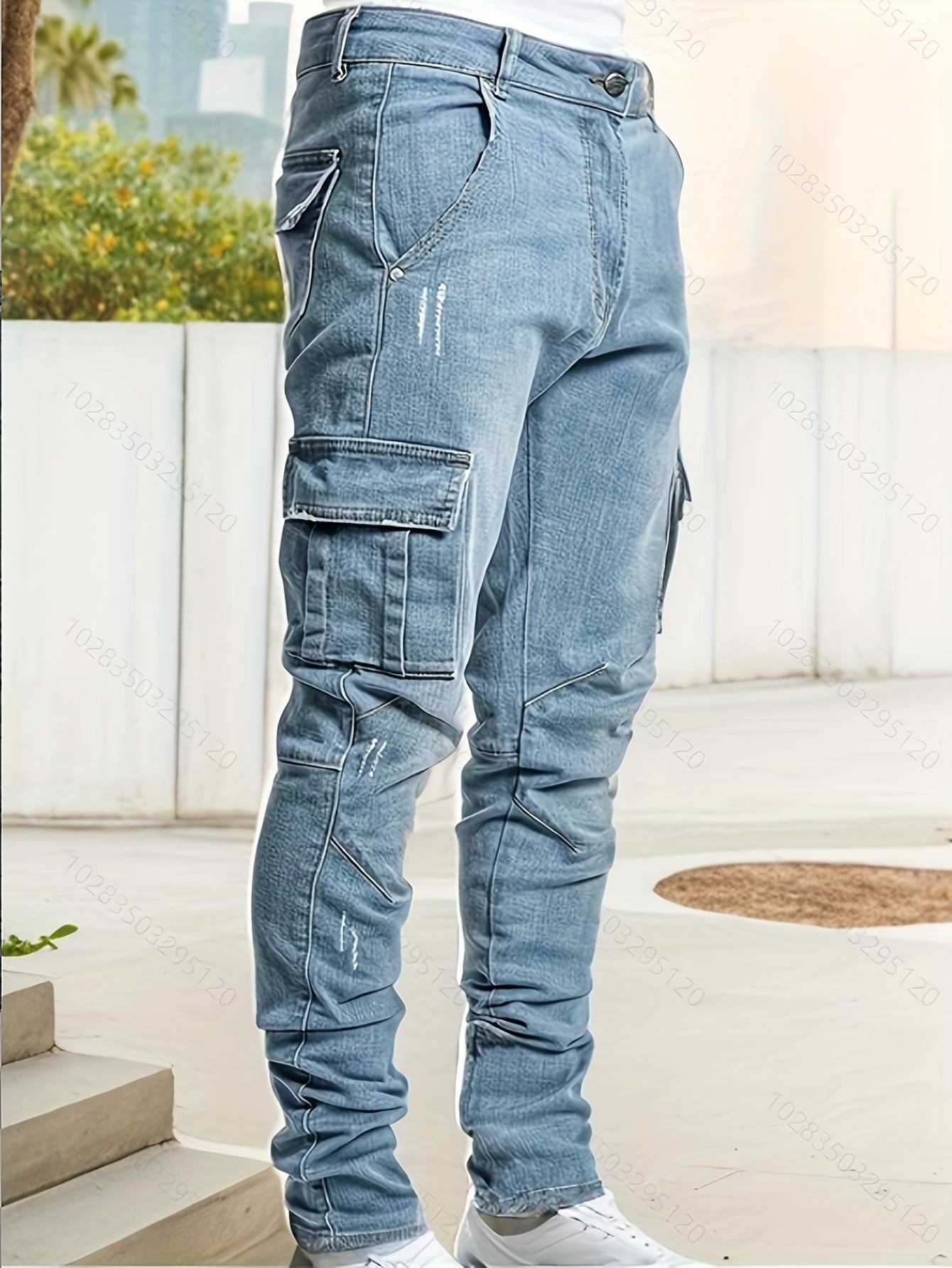 Men's Stretch cargo denim jeans