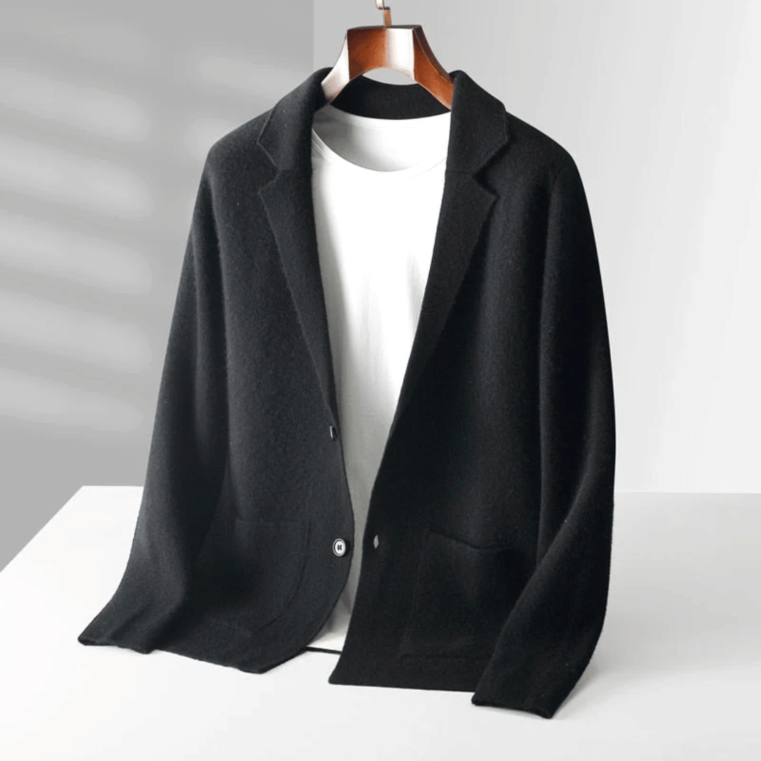 Men's Formal Cardigan with Open Collar