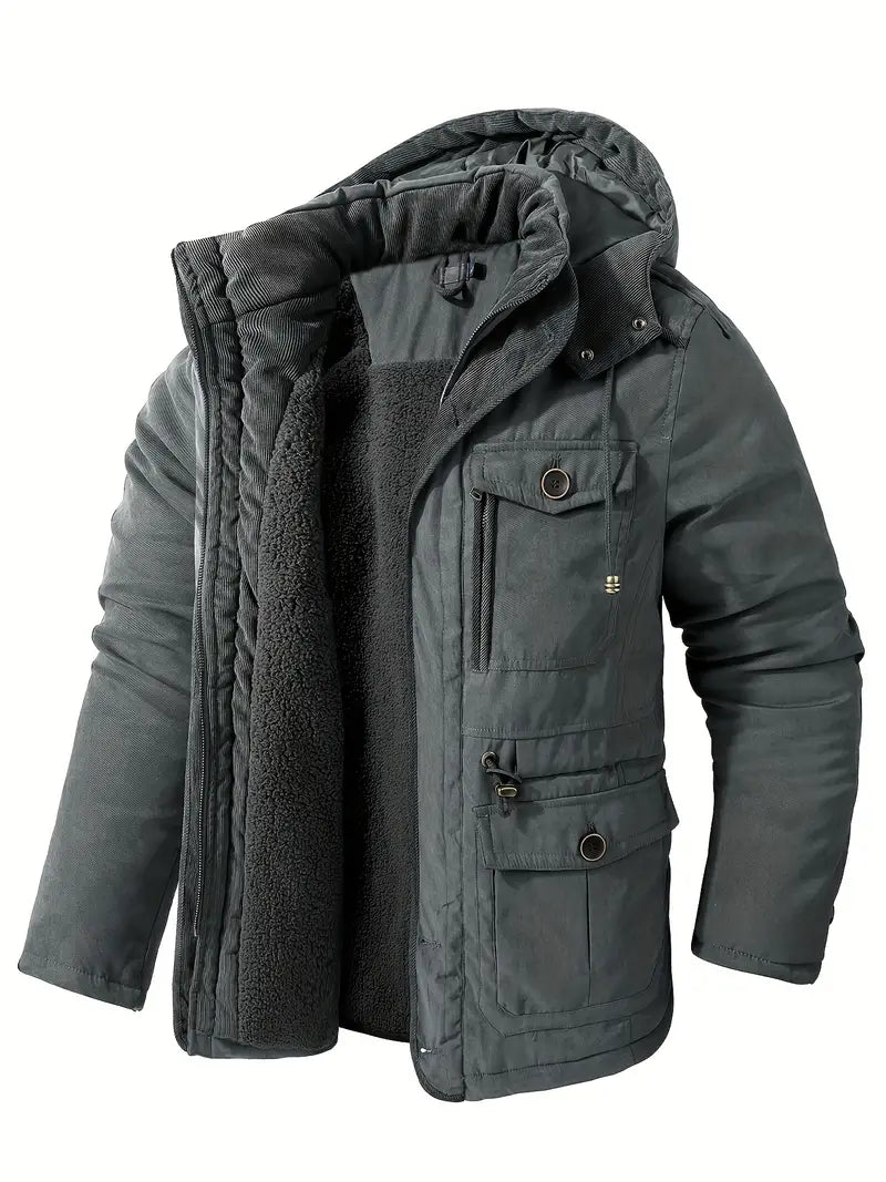 Men's Warm Winterjacket with Fleece-lining