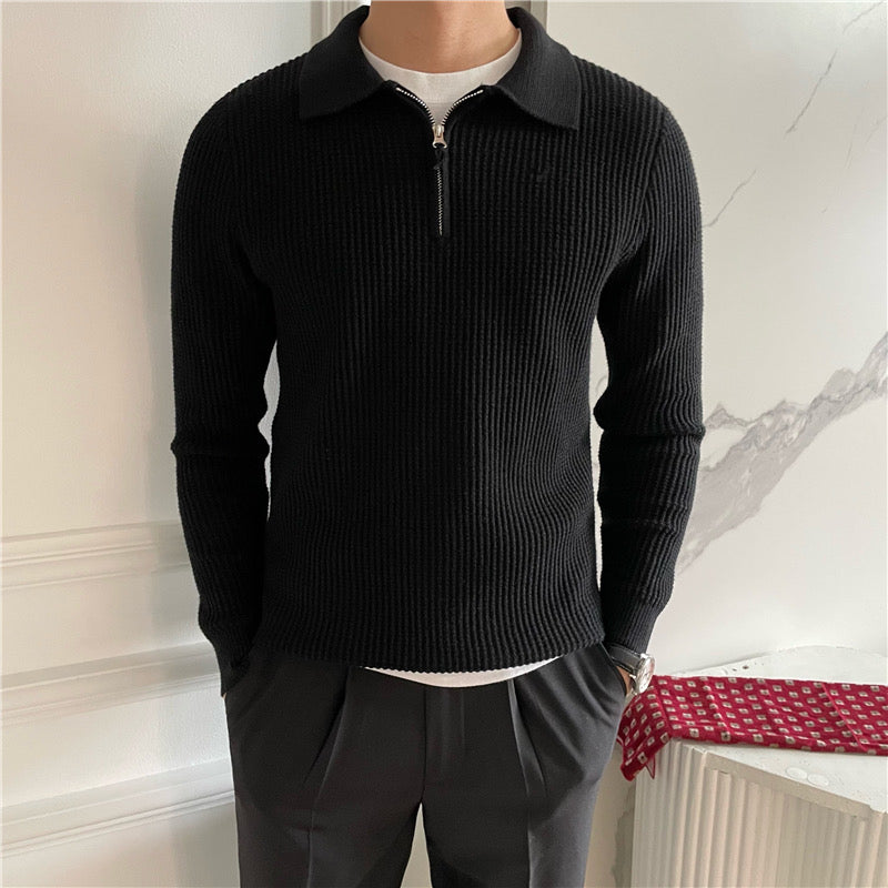 Men's Ribbed Half-zip Sweater