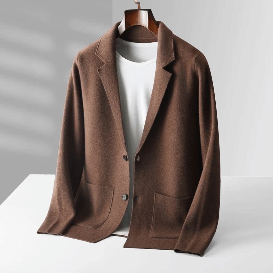 Men's Formal Cardigan with Open Collar