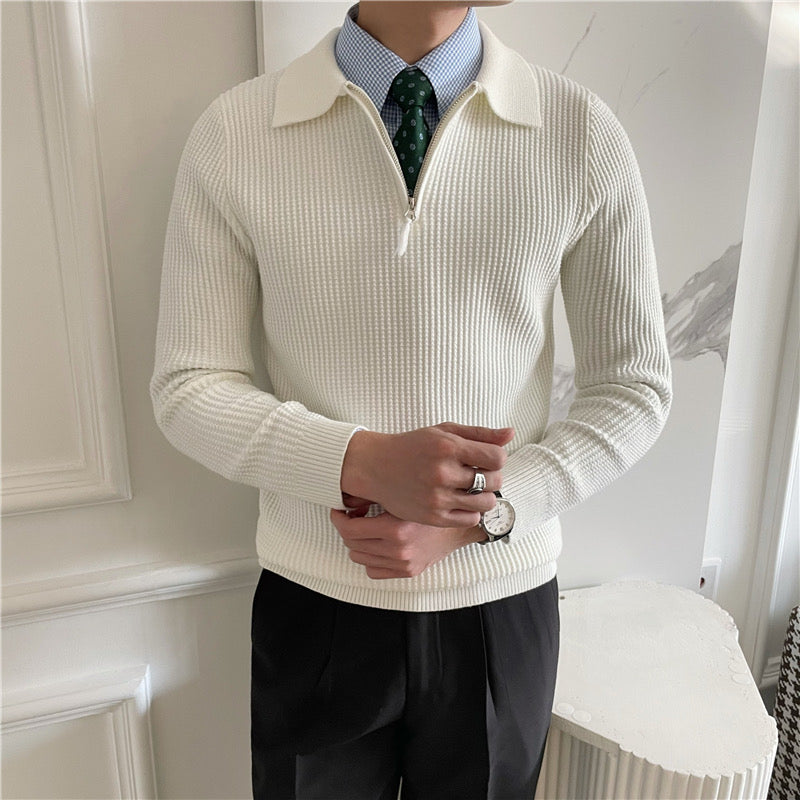 Men's Ribbed Half-zip Sweater