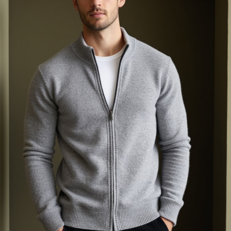 Men's Luxe Zip Cardigan