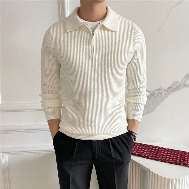 Men's Ribbed Half-zip Sweater