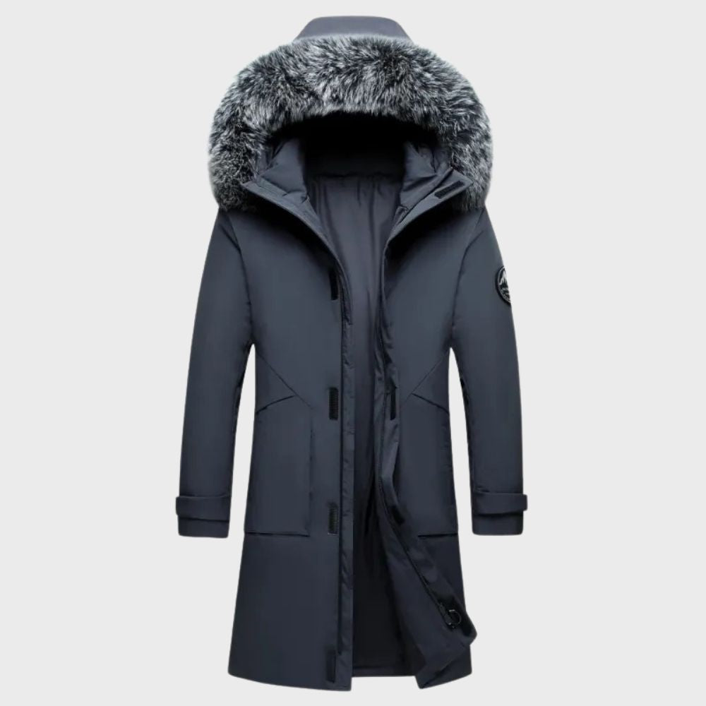 Men's Thermal Water-Resistant Winter Jacket with Fur