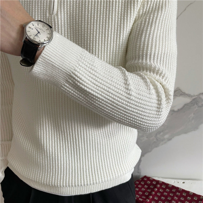 Men's Ribbed Half-zip Sweater