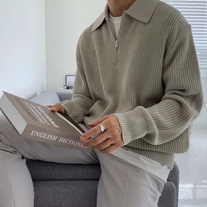 Men's modern half-zip sweater