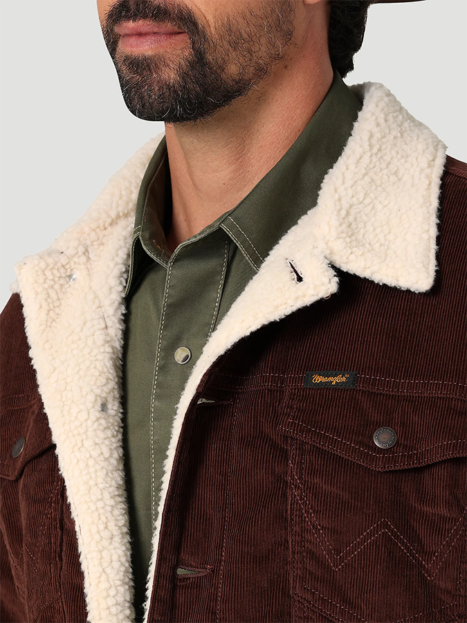 Men's Brown Corduroy Jacket with fleecelining