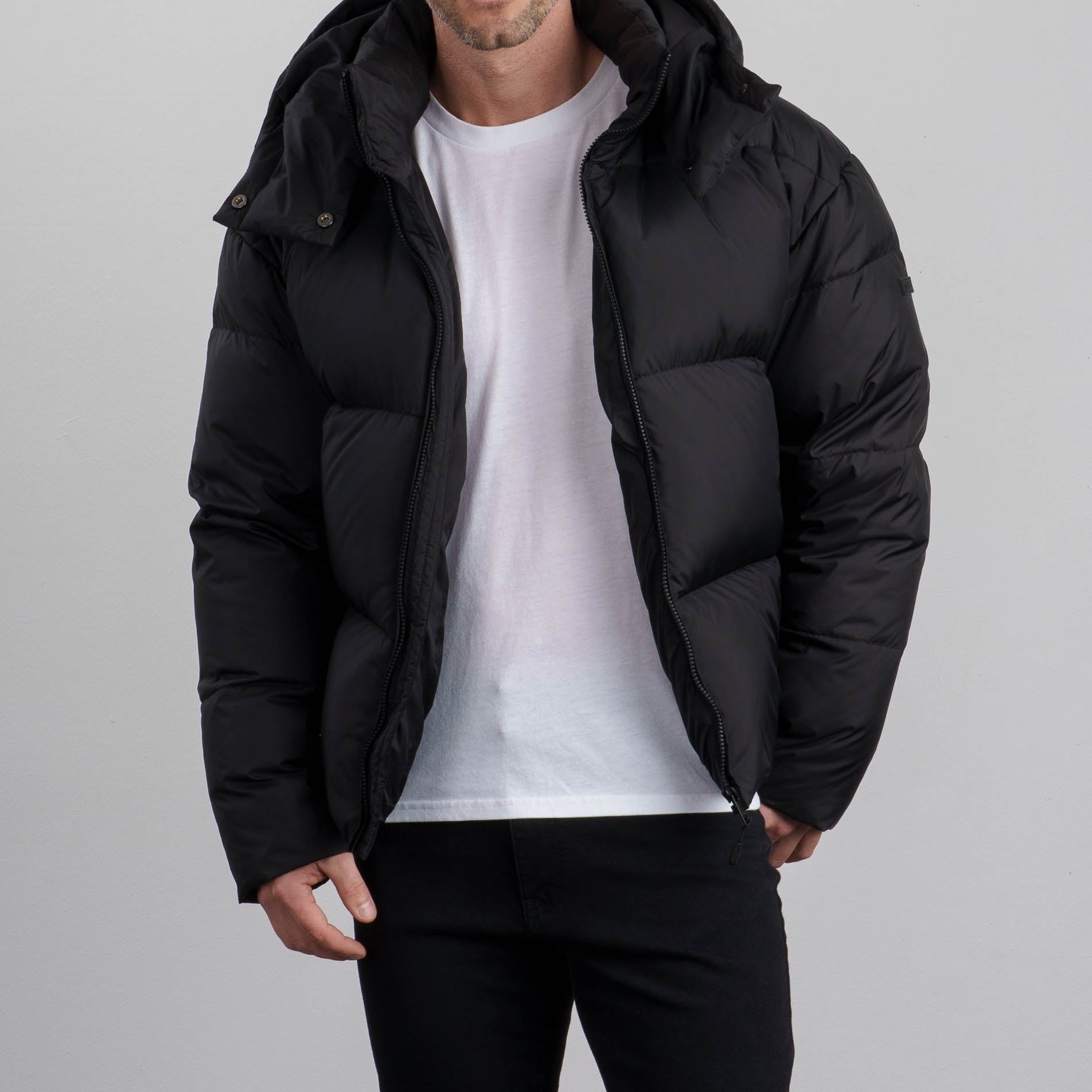 Men's Black Water-resistant Winterjacket