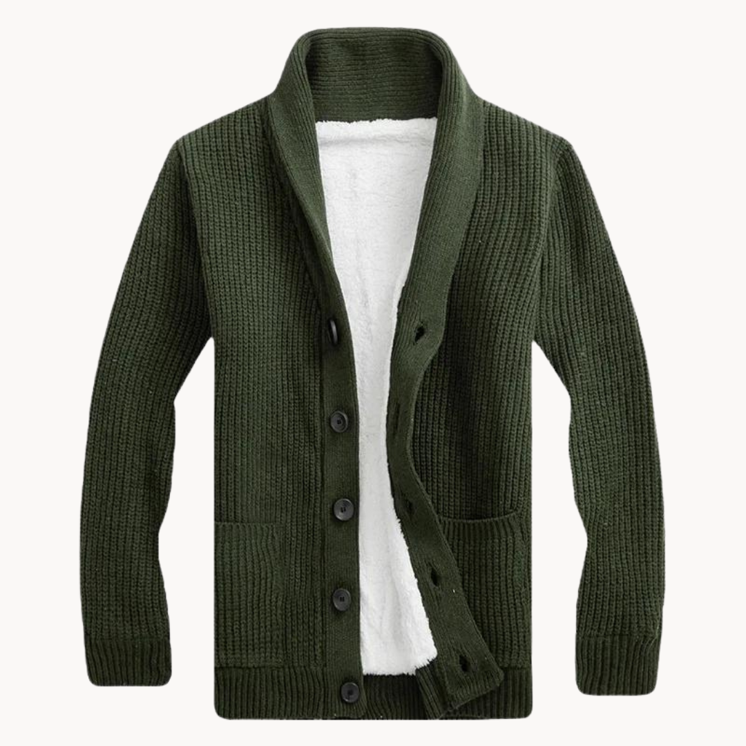 Men’s Fleece Collar Cardigan