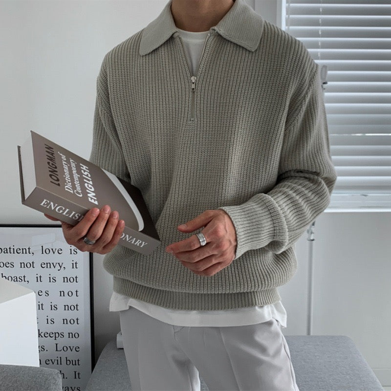 Men's modern half-zip sweater