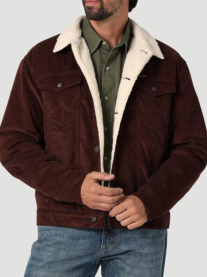 Men's Brown Corduroy Jacket with fleecelining