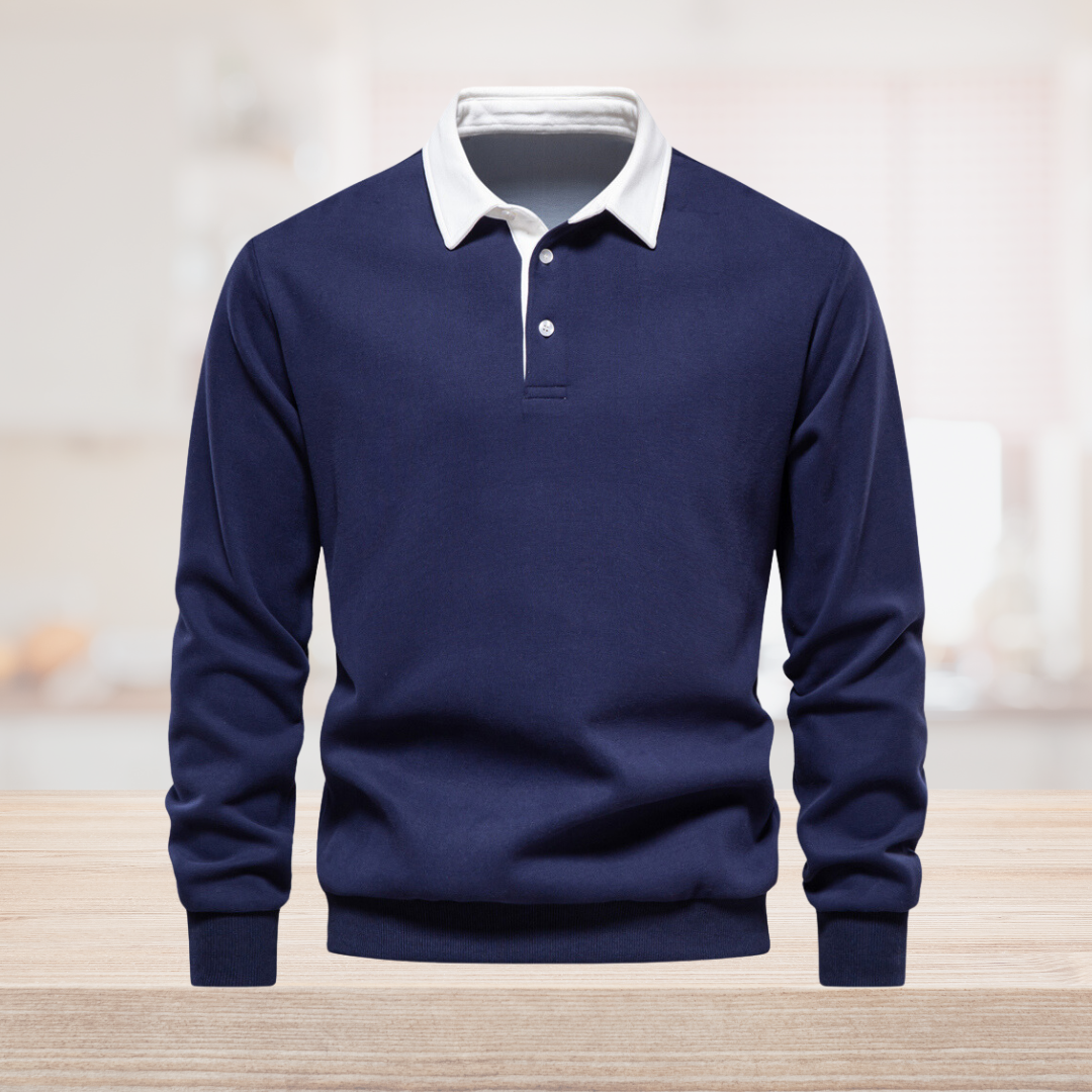 Men’s Long-Sleeve Polo Sweater