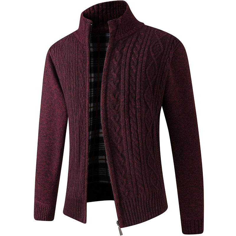 Men’s Cable-Knit Zip-Up Cardigan