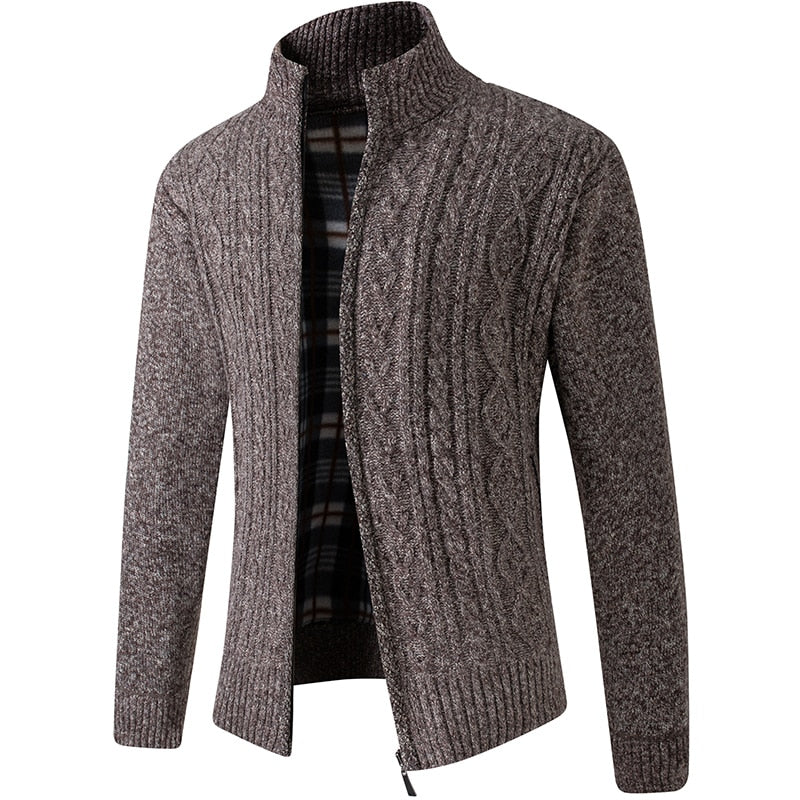 Men’s Cable-Knit Zip-Up Cardigan