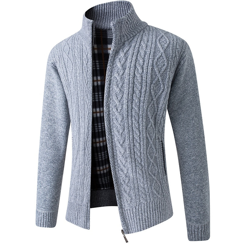 Men’s Cable-Knit Zip-Up Cardigan