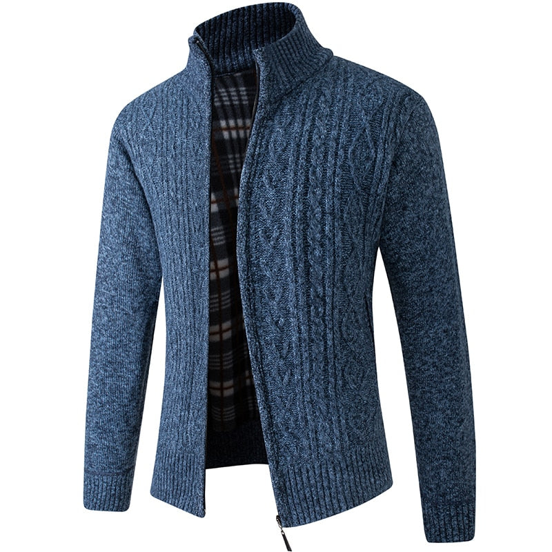 Men’s Cable-Knit Zip-Up Cardigan