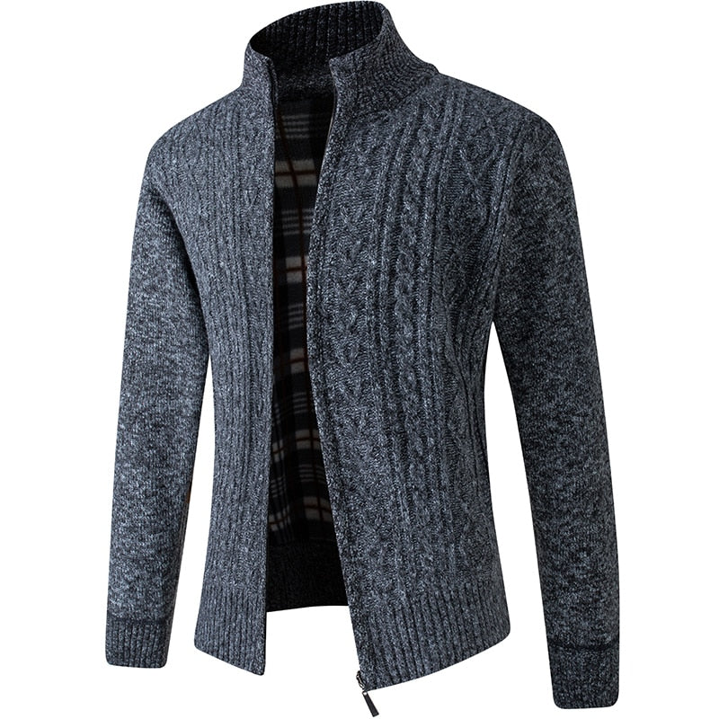 Men’s Cable-Knit Zip-Up Cardigan