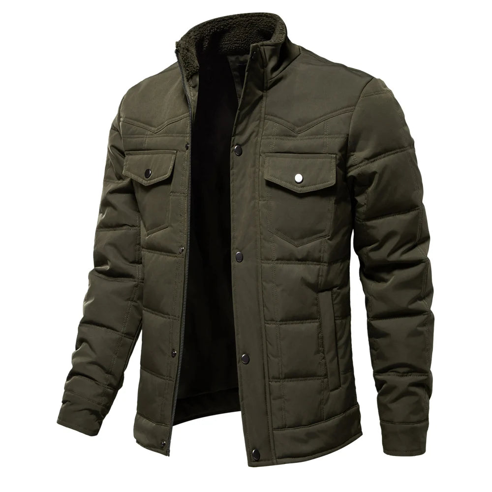 Men’s Winter Jacket with Fleece-Lined Collar