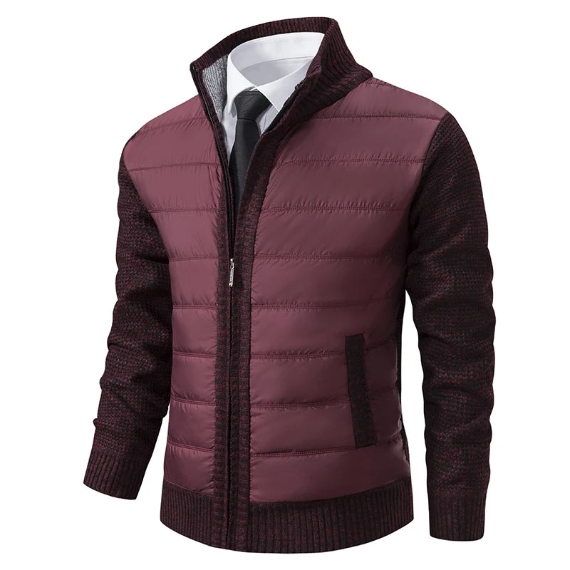 Men's Business Vest with Wool Accents and Water-Resistant Body