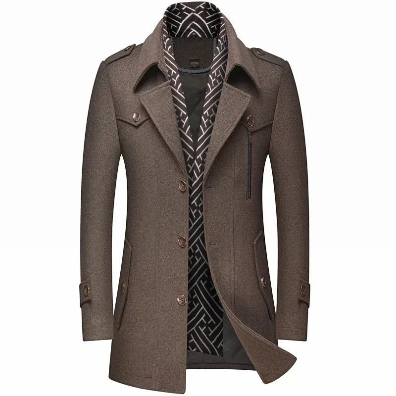 Men's Cozy Long Wool Coat