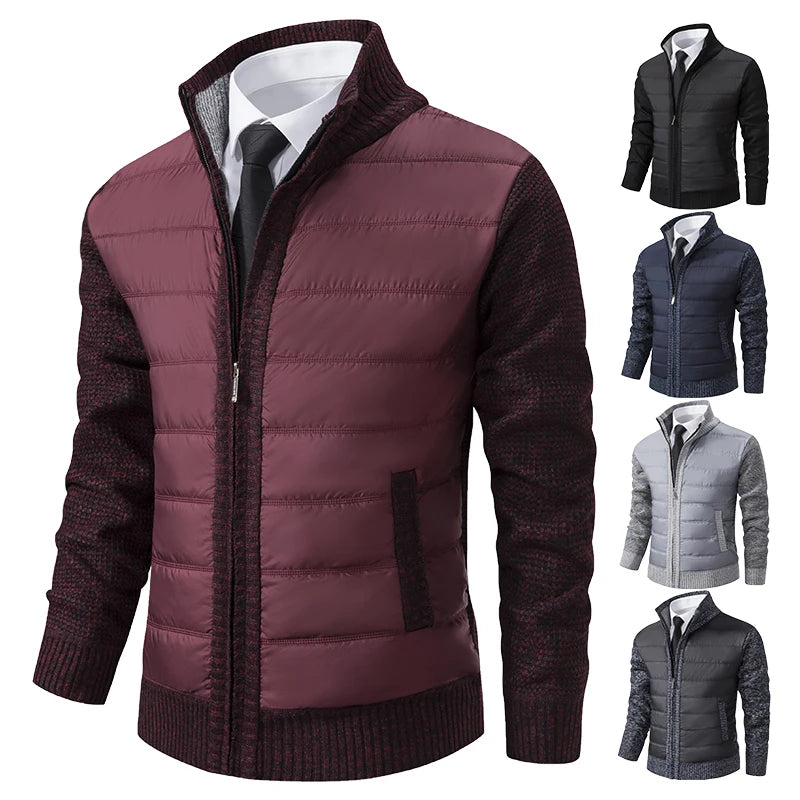 Men's Business Vest with Wool Accents and Water-Resistant Body