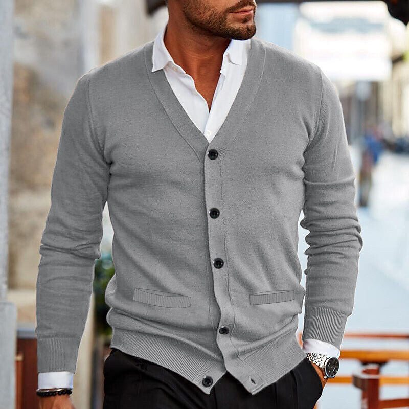 Men’s Classic V-Neck Button-Up Cardigan