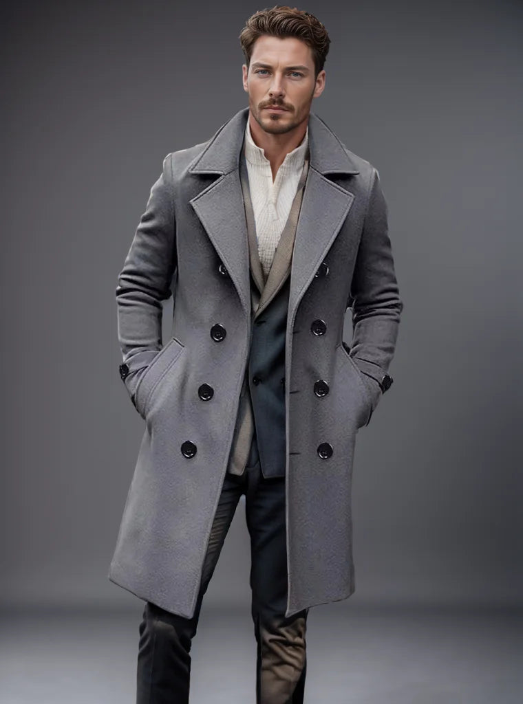 Men's Warm Long Business Coat