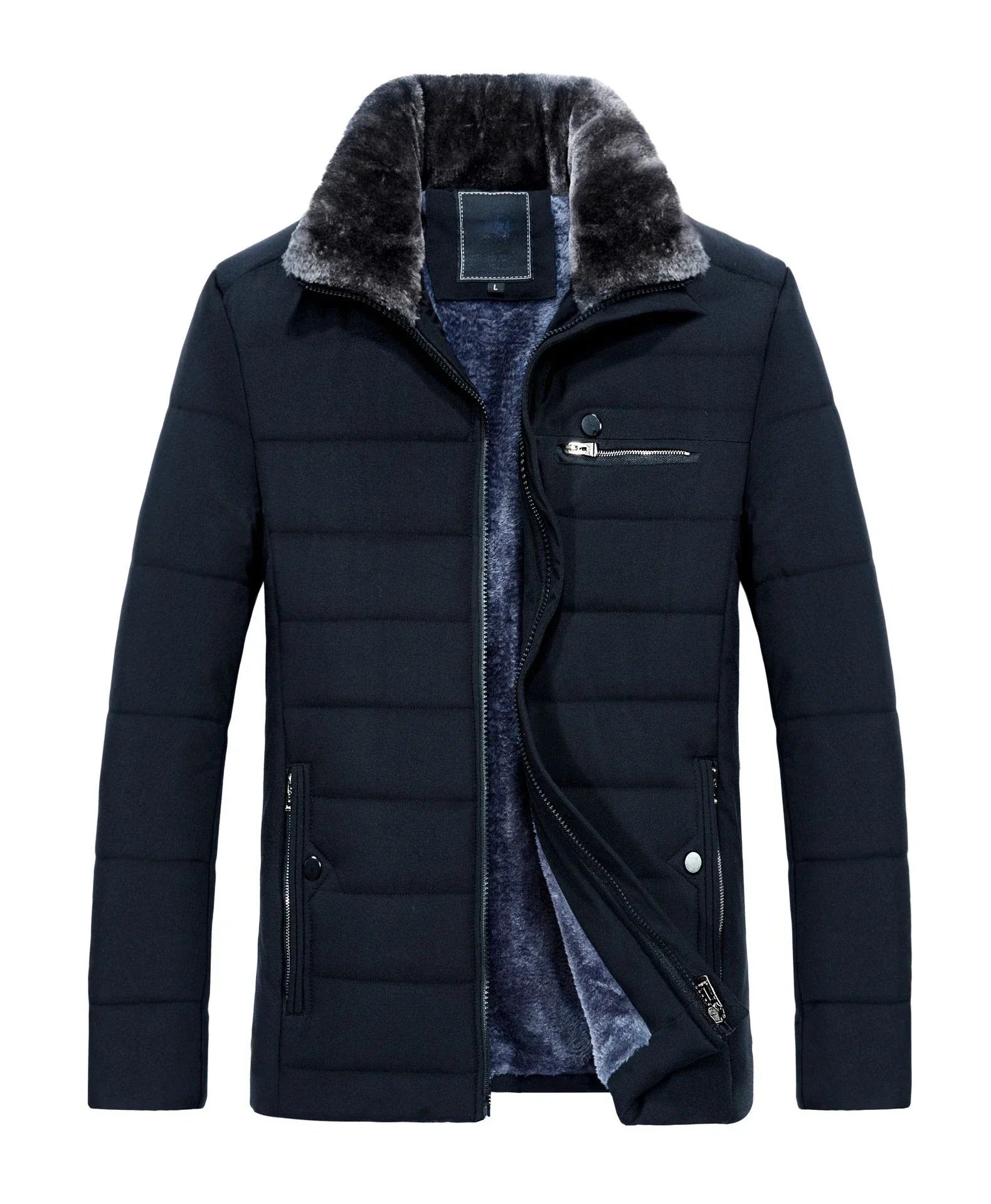 Men's Navy Blue Fleecelined Winterjacket