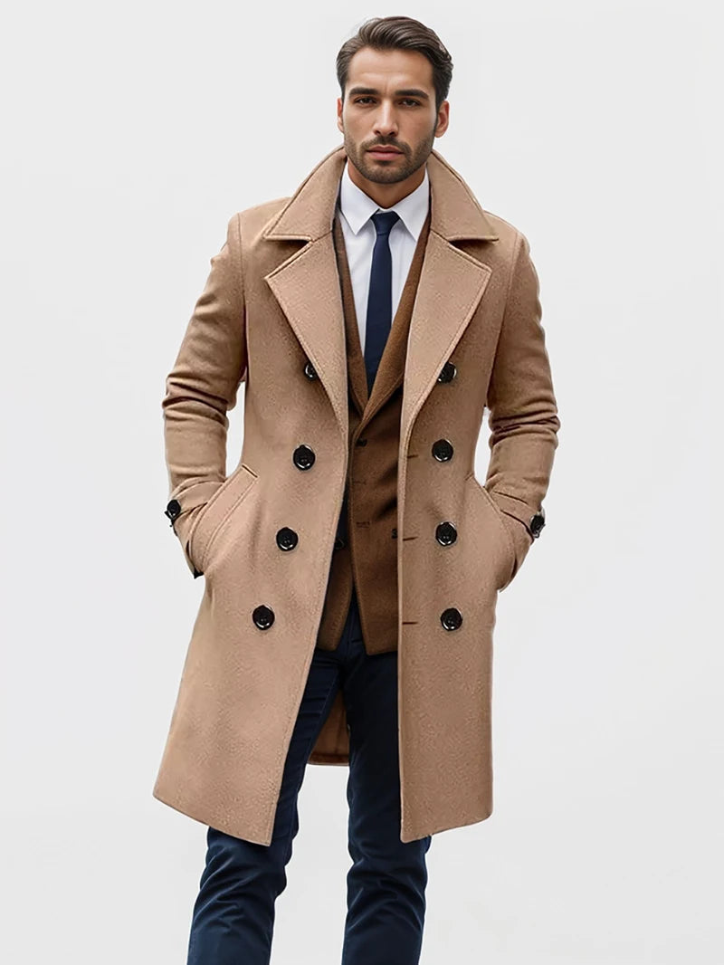 Men's Warm Long Business Coat